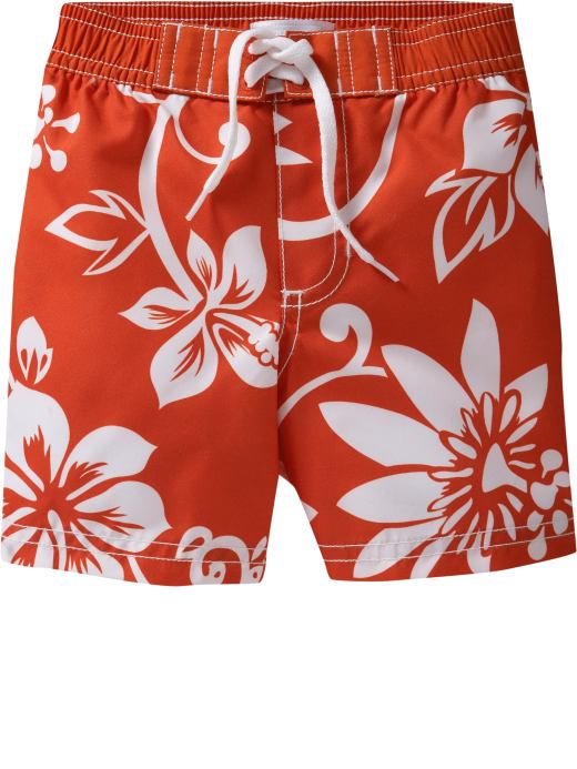 Hibiscus Print Swim Trunks for baby